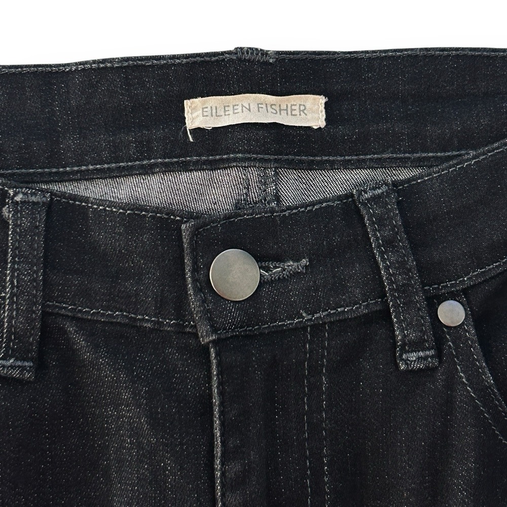 Eileen Fisher Women Size 6 Black Organic Cotton Skinny Legs Stretch Denim Jeans - Picture 9 of 13